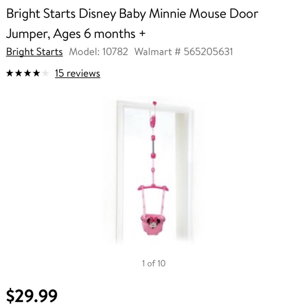 Bright Starts Disney Minnie Mouse Door Jumper